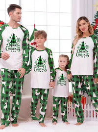 Christmas parent-child printed home pajamas two-piece set