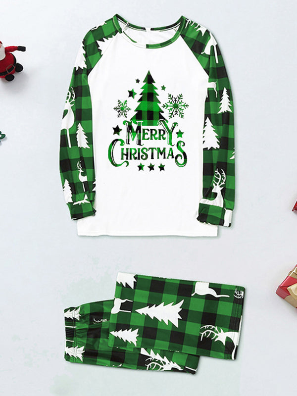 Christmas parent-child printed home pajamas two-piece set