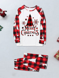 Christmas parent-child printed home pajamas two-piece set