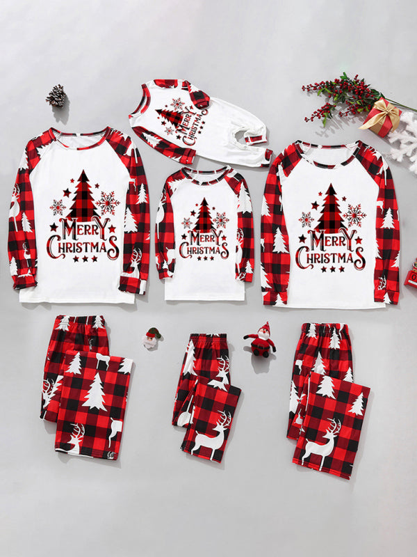 Christmas parent-child printed home pajamas two-piece set