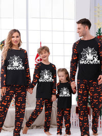 Halloween parent-child printed home pajamas two-piece set