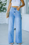 Women's Petal Pocket Temperament Loose Wash Jeans