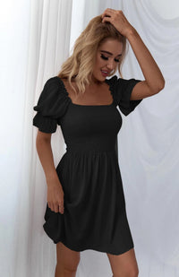 Women's Puff Sleeve Short Sleeve Solid Color Dress