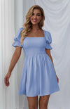 Women's Puff Sleeve Short Sleeve Solid Color Dress