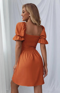 Women's Puff Sleeve Short Sleeve Solid Color Dress