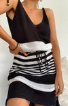 Women's Sleeveless V-Neck Striped Dress