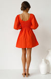 Women's Lantern Sleeve Solid Color Dress