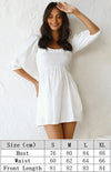 Women's Lantern Sleeve Solid Color Dress