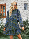 Women's fashion waist reduction holiday loose Floral Dress