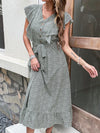 Slim Long Skirt High Waist Green European and American Retro Dress