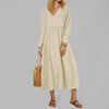 Women's Cotton Linen Loose Balloon Sleeve Dress