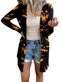 Women's Halloween-themed printed jacket cardigan