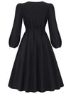 Women's round neck bow A-line mid-length dresses