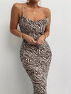 Women's fashion temperament sling zebra print sling bag hip dress