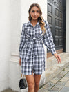 Women's casual plaid shirt dresses strappy dresses