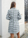 Women's casual plaid shirt dresses strappy dresses