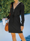 Women's Autumn and Winter New Popular Long Sleeve Hooded Dress Short Dress Women