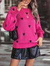 Autumn and winter new women's love sheath round neck sweater top