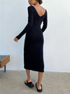 Slim long-sleeved knitted women's bottoming fashion all-match dress