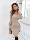 Women's Sexy Backless Panel Lace Long Sleeve Dress