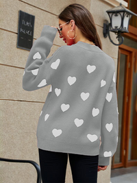 Valentine's Day Heart Pullover Women's Knitwear Large Size Loose Sweater