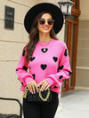 Valentine's Day Heart Pullover Women's Knitwear Large Size Loose Sweater