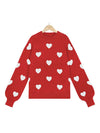 Valentine's Day Heart Pullover Women's Knitwear Large Size Loose Sweater