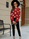 Valentine's Day Heart Pullover Women's Knitwear Large Size Loose Sweater