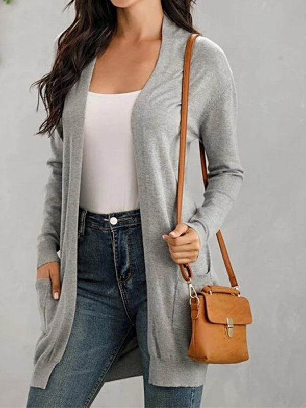 women's long sleeve knitted cardigan cardigan