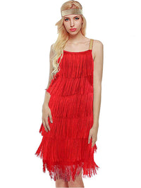 Paneled Tassel Sleeveless A-Line Skirt Dress