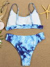 Two-piece swimsuit sexy tie-dye gradient push-up bikini