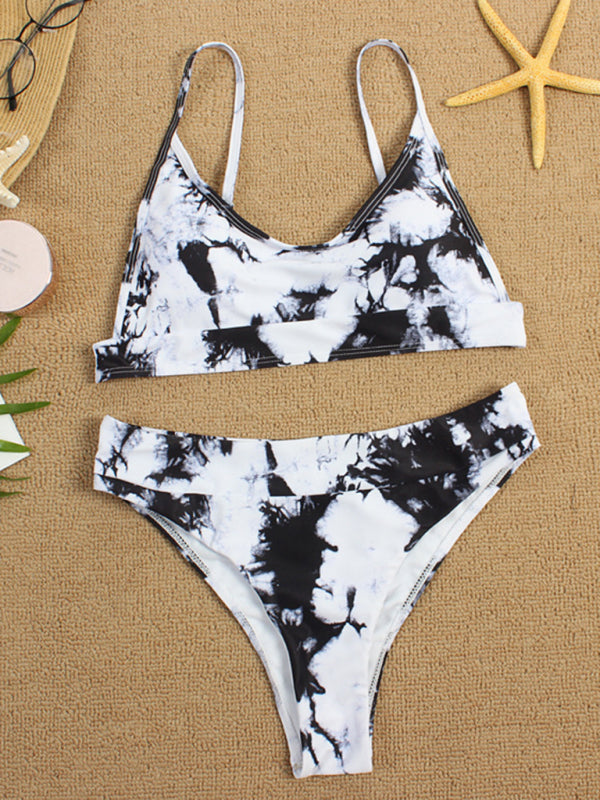 Two-piece swimsuit sexy tie-dye gradient push-up bikini