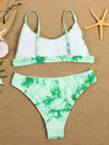 Two-piece swimsuit sexy tie-dye gradient push-up bikini