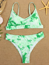 Two-piece swimsuit sexy tie-dye gradient push-up bikini