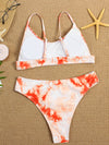 Two-piece swimsuit sexy tie-dye gradient push-up bikini