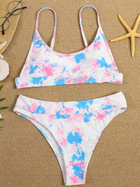 Two-piece swimsuit sexy tie-dye gradient push-up bikini