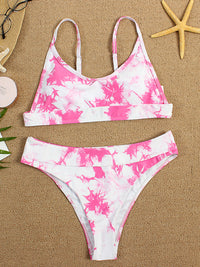 Two-piece swimsuit sexy tie-dye gradient push-up bikini