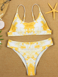 Two-piece swimsuit sexy tie-dye gradient push-up bikini