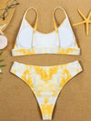 Two-piece swimsuit sexy tie-dye gradient push-up bikini