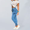 Women's High Waist Cargo Skinny Zipper Ankle Jeans