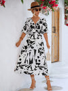 Women's casual holiday V-neck puff sleeve dress