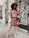 Women's ethnic print long-sleeved dress