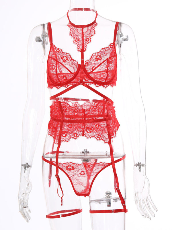 New style sexy sexy women's lace split underwear set