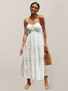 Women's bohemian paneled lace midi dress