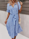 Casual resort style spring and summer large print streamer dress