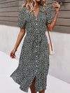 Casual resort style spring and summer large print streamer dress