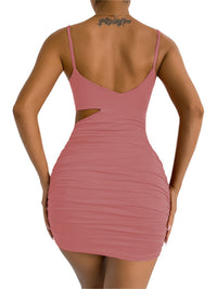 Women's Solid color sexy open waist camisole dress