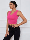 Women's knitted U-neck all-match short vest