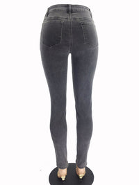 Women's Fashion Versatile High Waist High Elastic Hip Lift Jeans