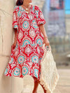 Geometric Collage Puff Sleeve Dress Street Holiday Women's Clothing